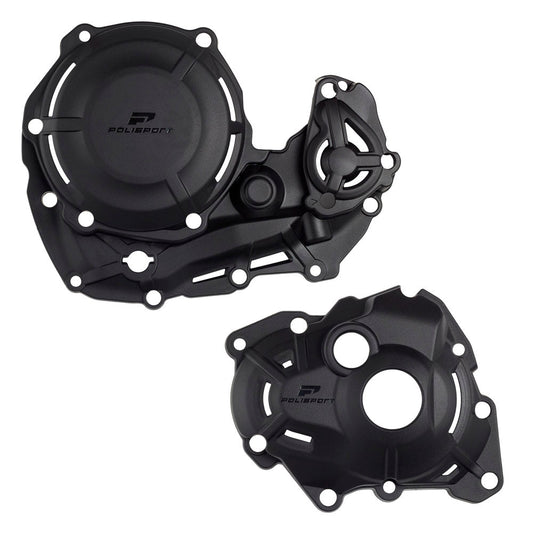 POLISPORT CLUTCH & IGNITION COVER PROTECTOR YAMAHA YZ450F 23 - 24 BLACK - ACE Race Shop