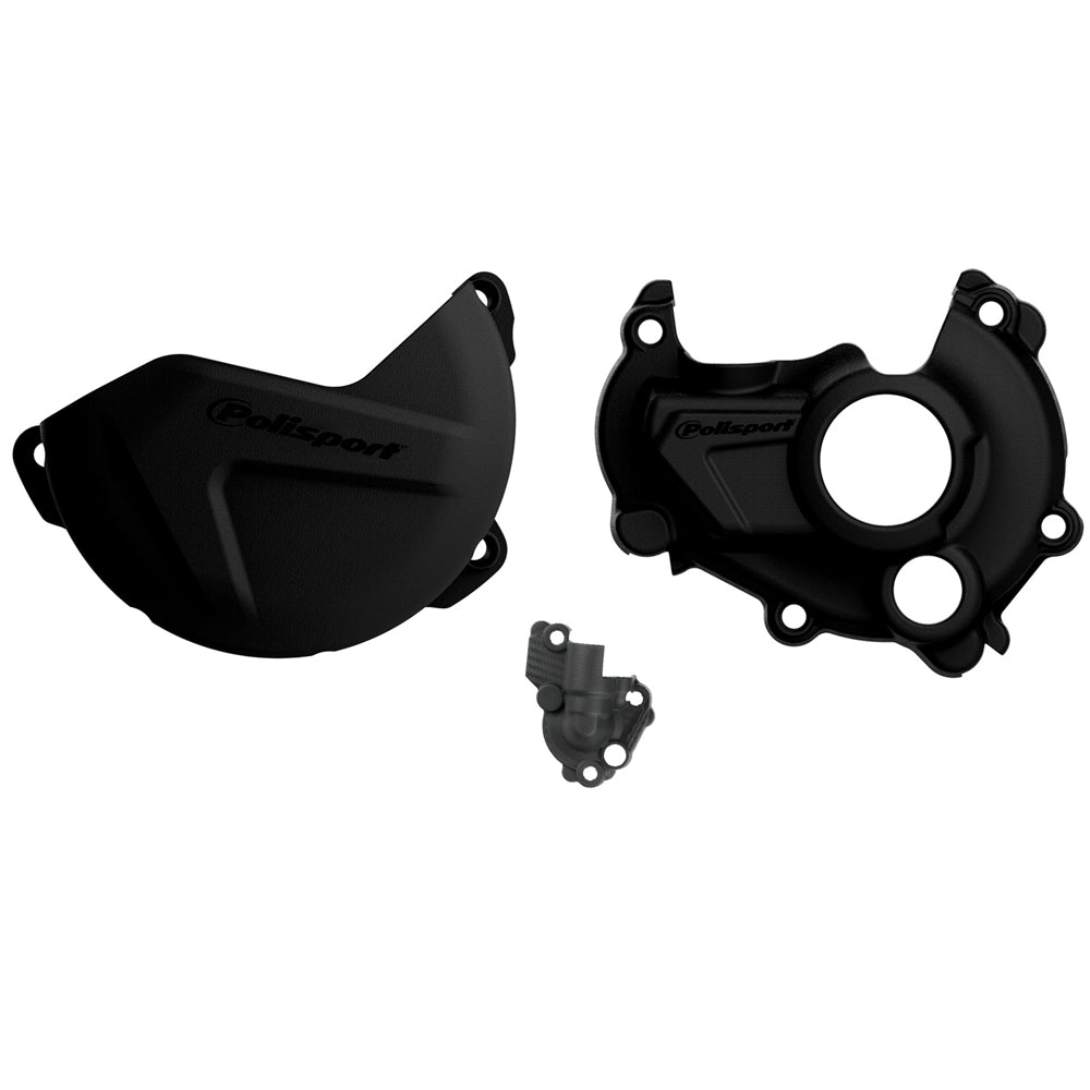 POLISPORT CLUTCH & IGNITION COVER PROTECTOR YAMAHA YZF250 15 - 18 BLACK - ACE Race Shop