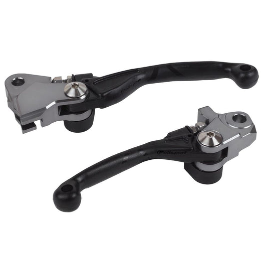 POLISPORT PIVOT LEVERS KTM/HQV/GAS/SHER/TM SX/SX - F/EXC/EXC - F 250 - 500 14 - 23, SX125 - 150 16 - 23 BLACK (R) - ACE Race Shop