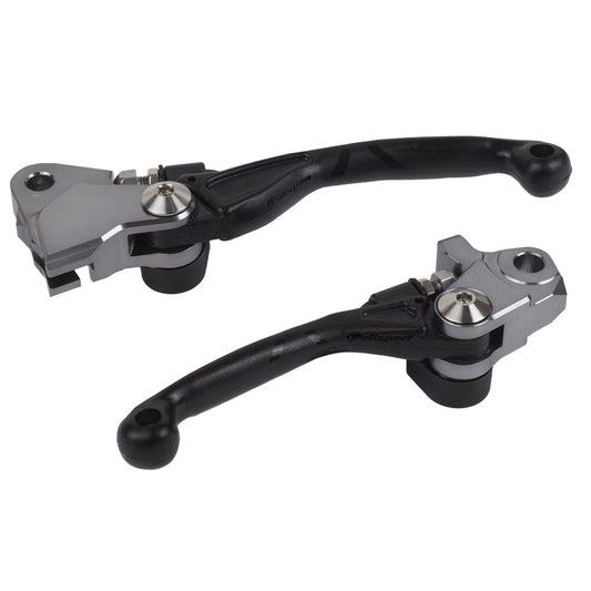 POLISPORT PIVOT LEVERS YAMAHA YZ125 - 250 15 - 23, YZ250F - 450F 09 - 23, YZ250FX 20 - 23, YZ450FX 19 - 23 BLACK - ACE Race Shop