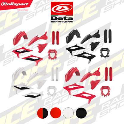 POLISPORT PLASTIC BOX KIT BETA 125 - 480RR 2T+4T 23 - 24 INC FORK GUARDS - ACE Race Shop