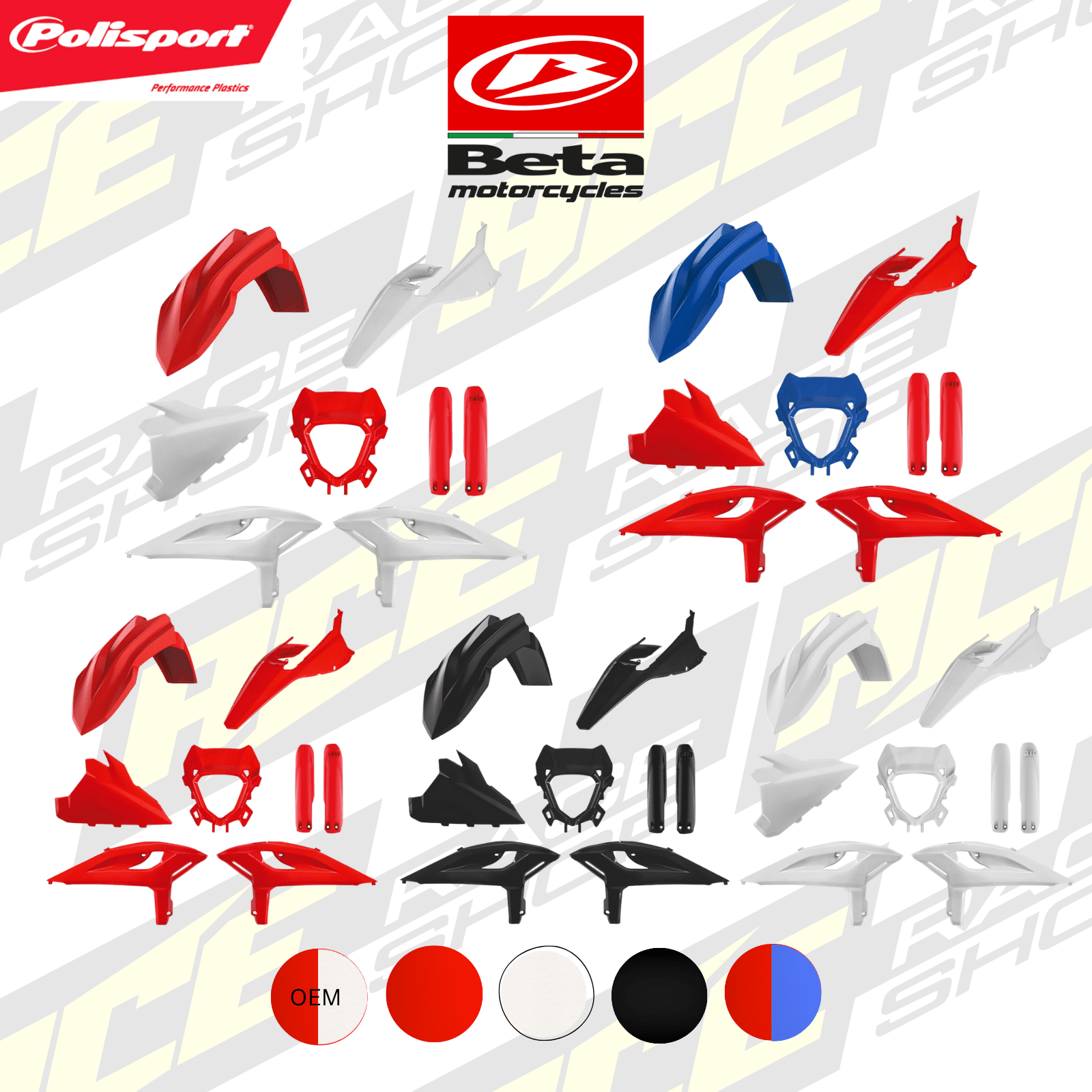 POLISPORT PLASTIC BOX KIT BETA 125 - 480RR/X - PRO 2025/2026 - INC FORK GUARDS - ACE Race Shop
