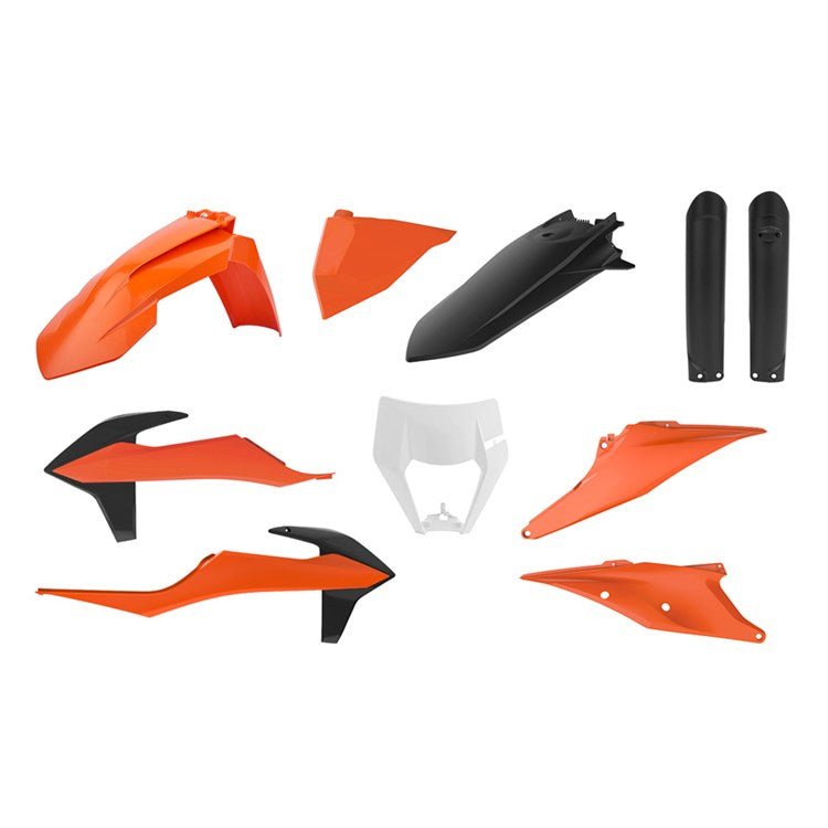 POLISPORT PLASTIC BOX KIT ENDURO INC FORK GUARDS & HEADLIGHT MASK KTM EXC/EXC - F 20 - 23 - ACE Race Shop