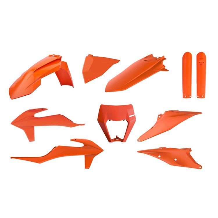 POLISPORT PLASTIC BOX KIT ENDURO INC FORK GUARDS & HEADLIGHT MASK KTM EXC/EXC - F 20 - 23 - ACE Race Shop