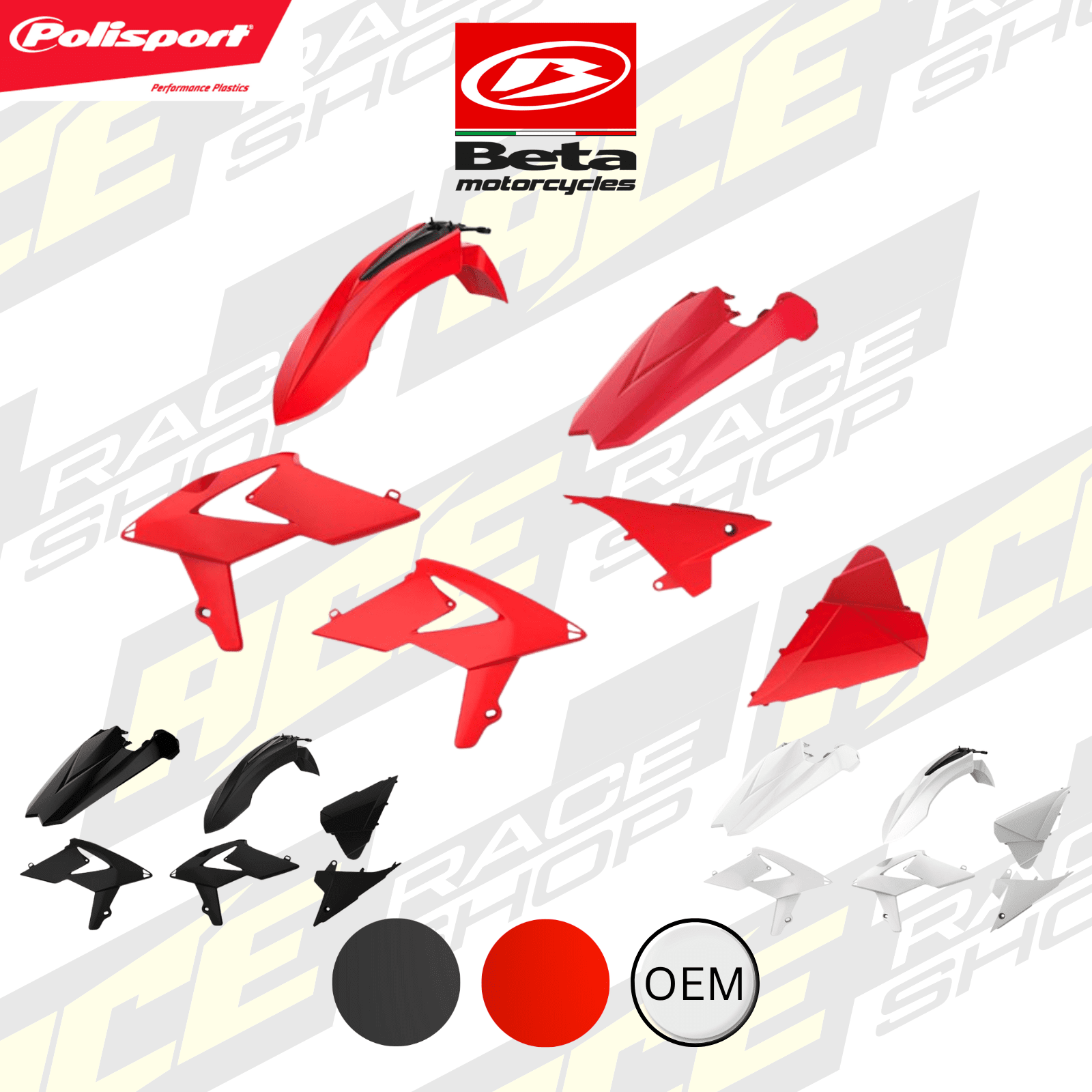 POLISPORT PLASTIC BOX KIT FOR BETA 125 - 480RR 2T+4T 2018 - 2019 - ACE Race Shop