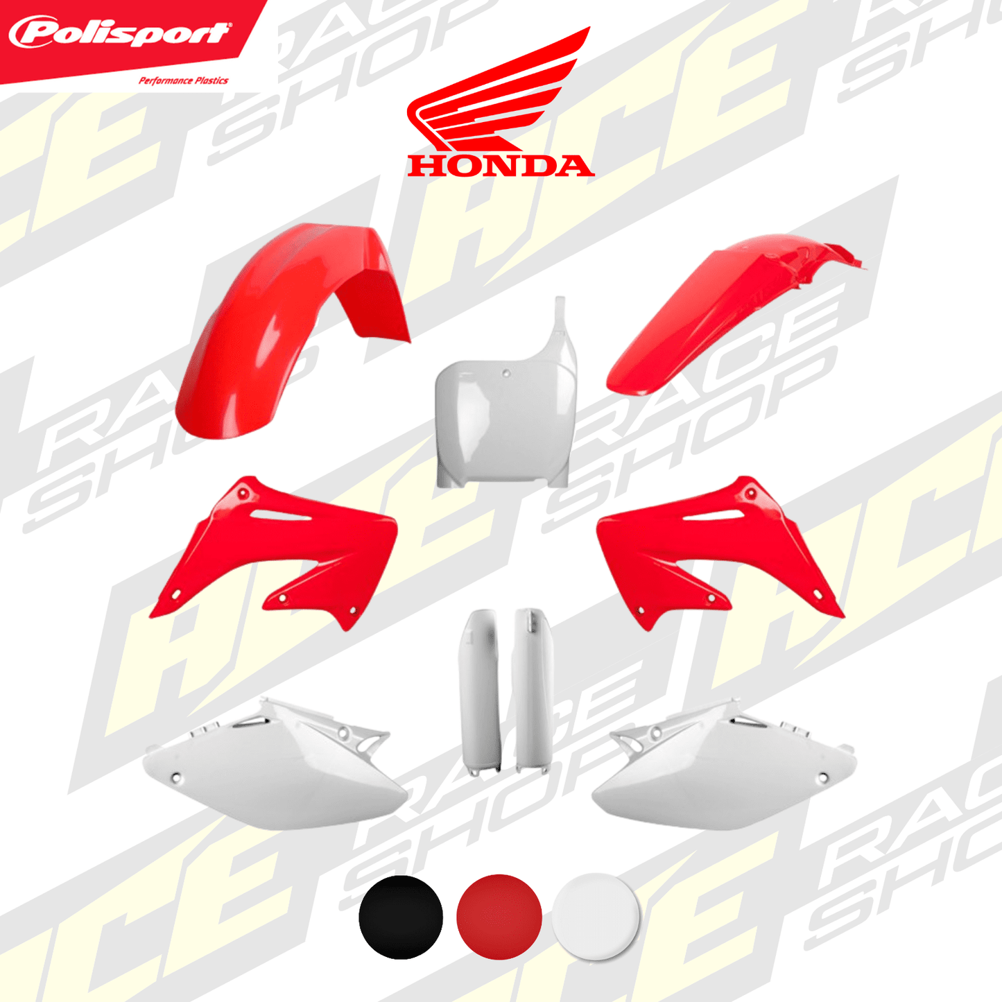 POLISPORT PLASTIC BOX KIT HONDA CR125 - 250 02 - 03 OEM / STANDARD - ACE Race Shop