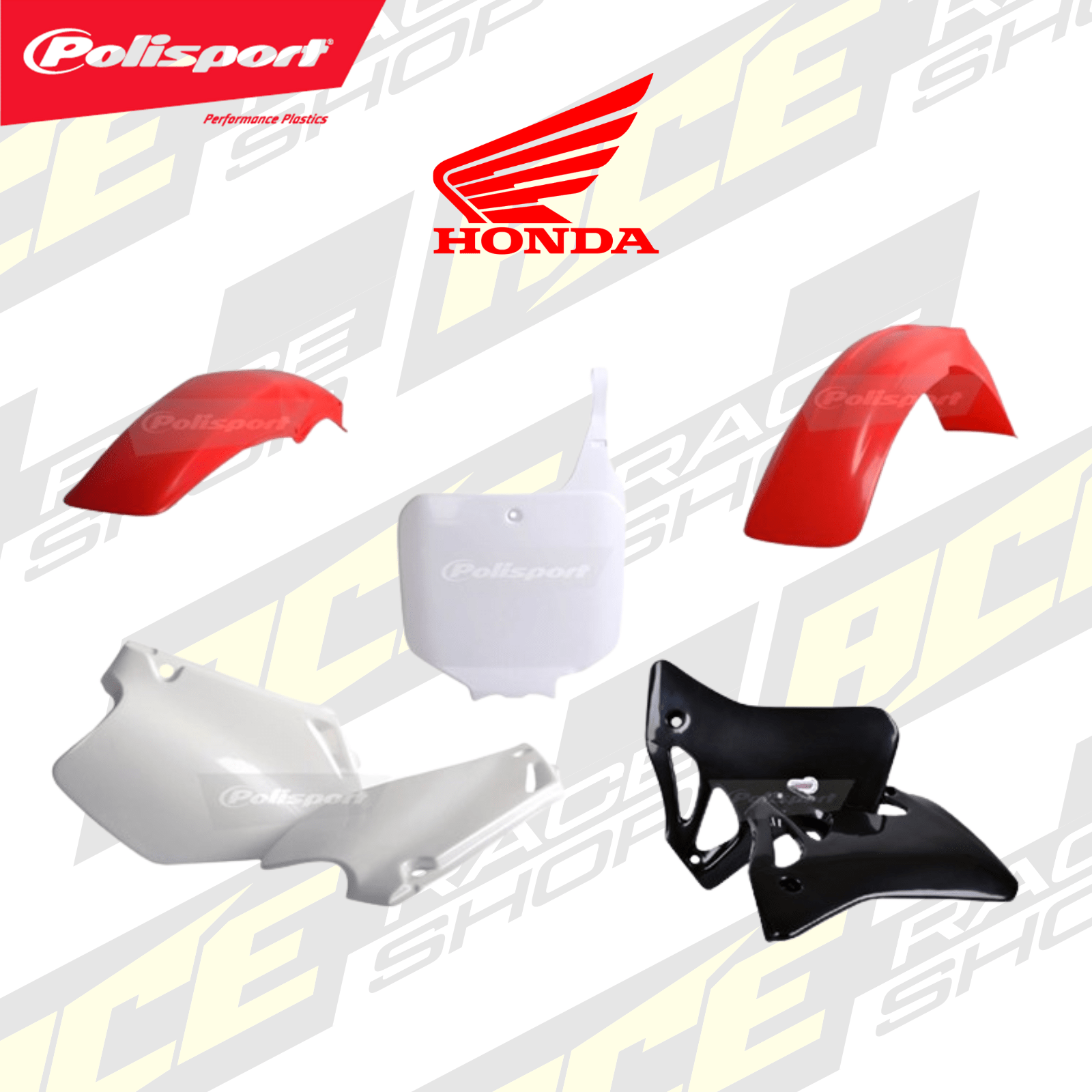 POLISPORT PLASTIC BOX KIT HONDA CR125 95 - 97, CR250 95 - 96 STANDARD - ACE Race Shop