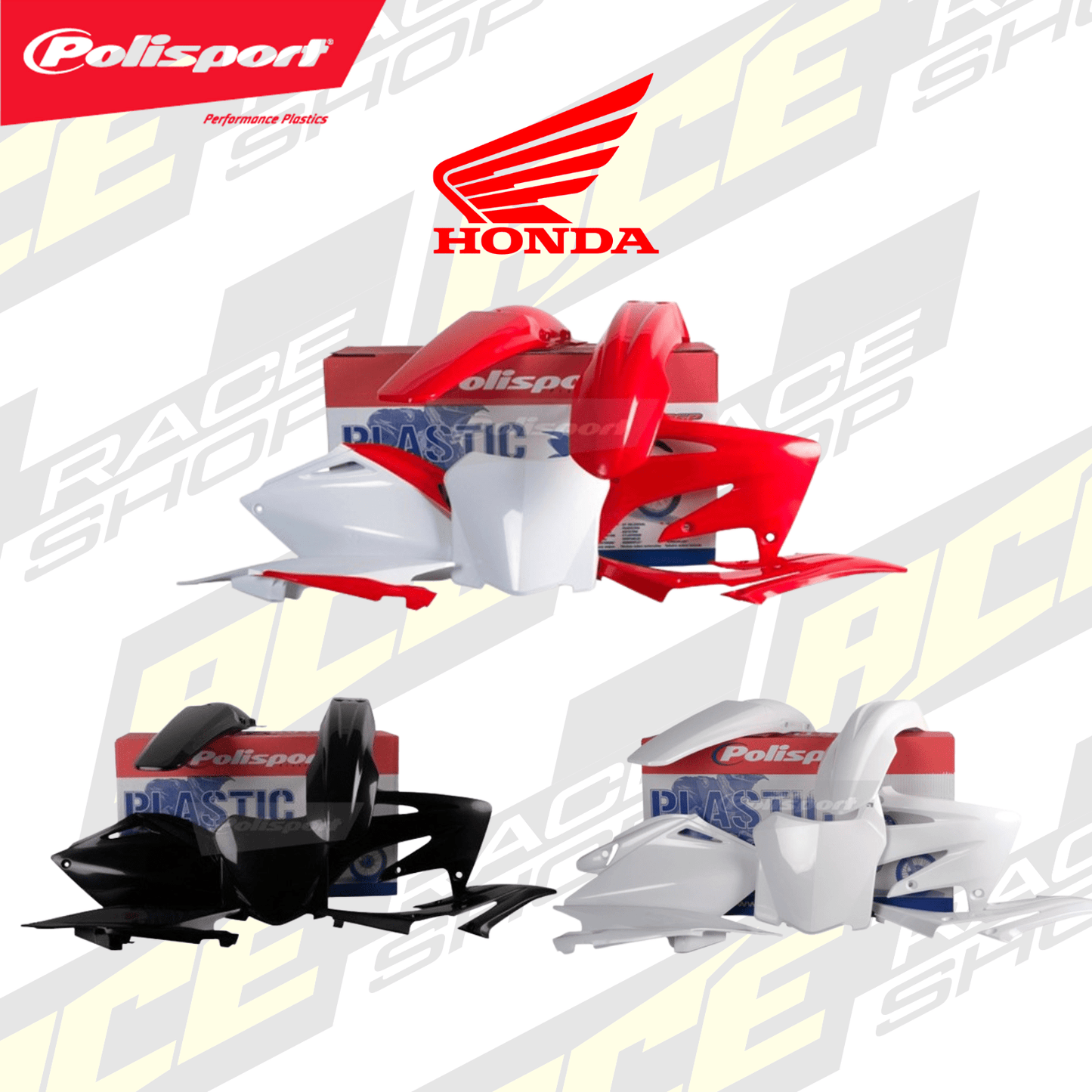 POLISPORT PLASTIC BOX KIT HONDA CRF250R 08 - ACE Race Shop