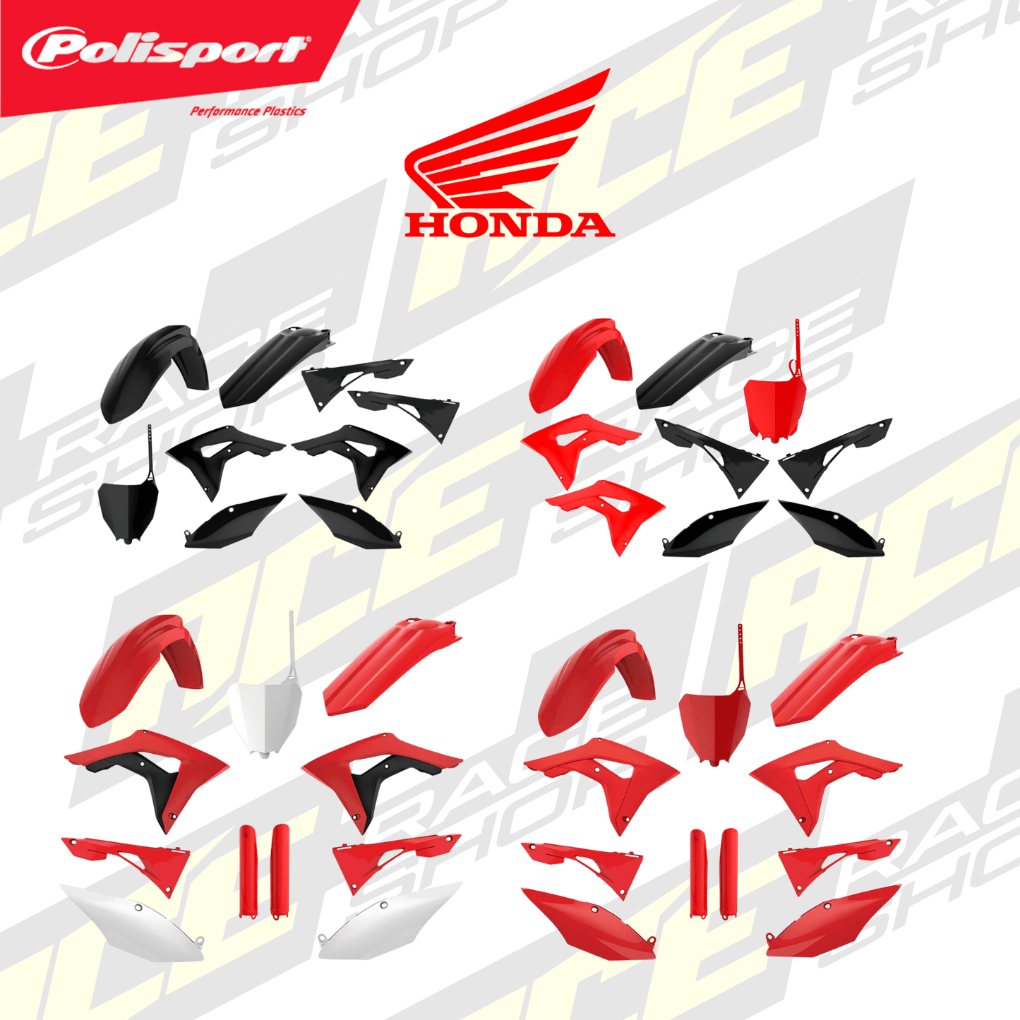 POLISPORT PLASTIC BOX KIT HONDA CRF250R 18 - 21, CRF450R 17 - 20 - ACE Race Shop
