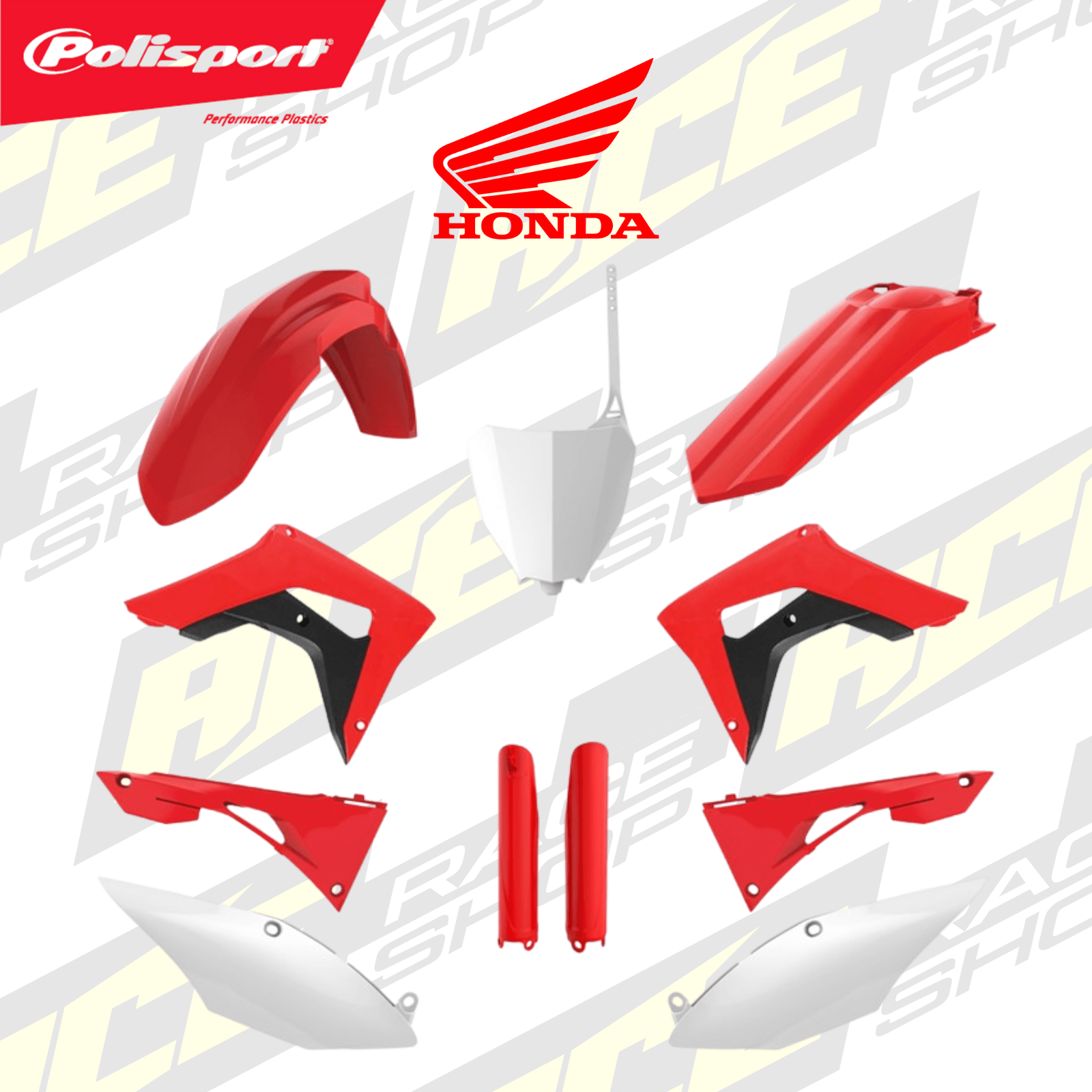 POLISPORT PLASTIC BOX KIT HONDA CRF250RX 19 - 21, CRF450RX 17 - 20 OEM - ACE Race Shop