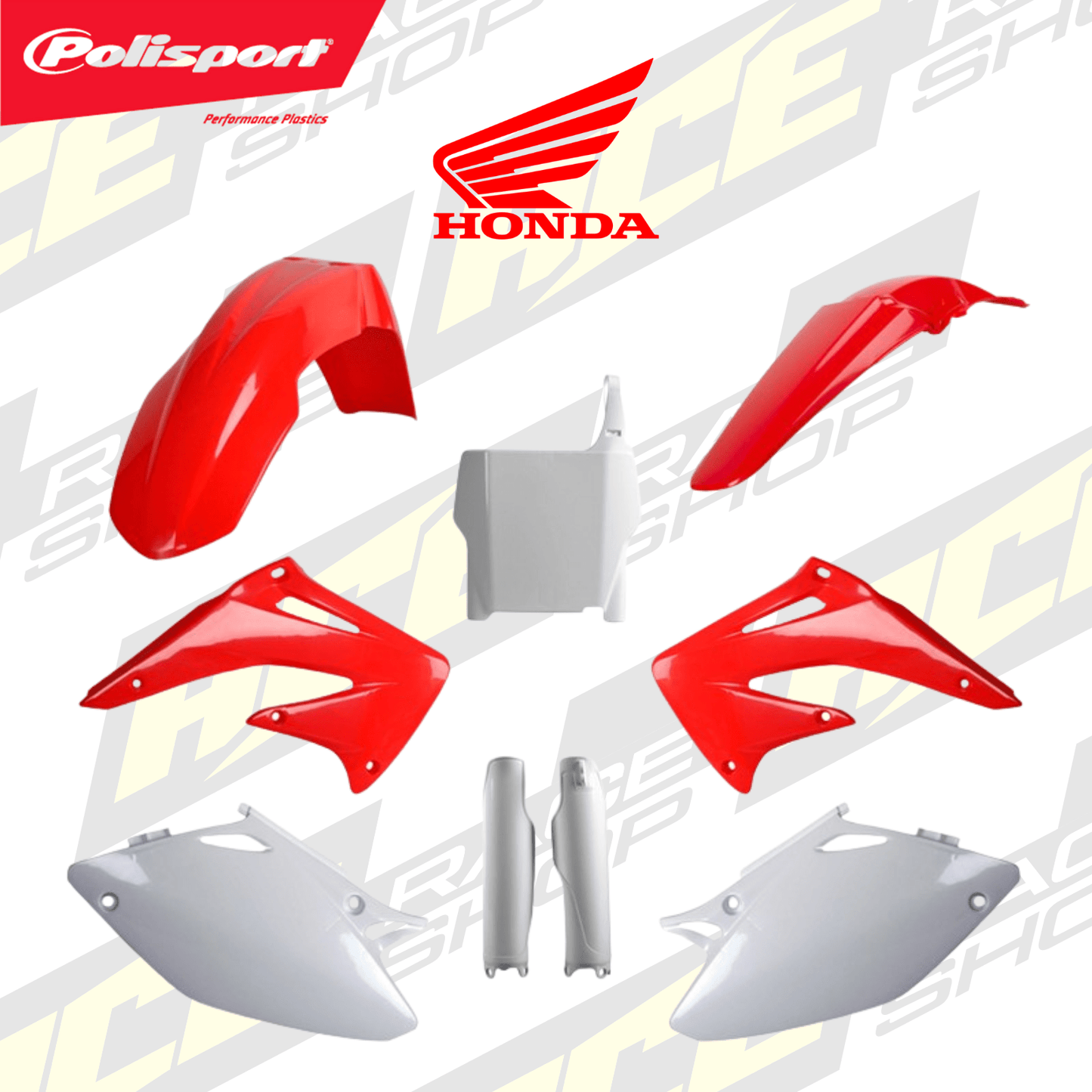 POLISPORT PLASTIC BOX KIT HONDA CRF450R 04 STANDARD - ACE Race Shop