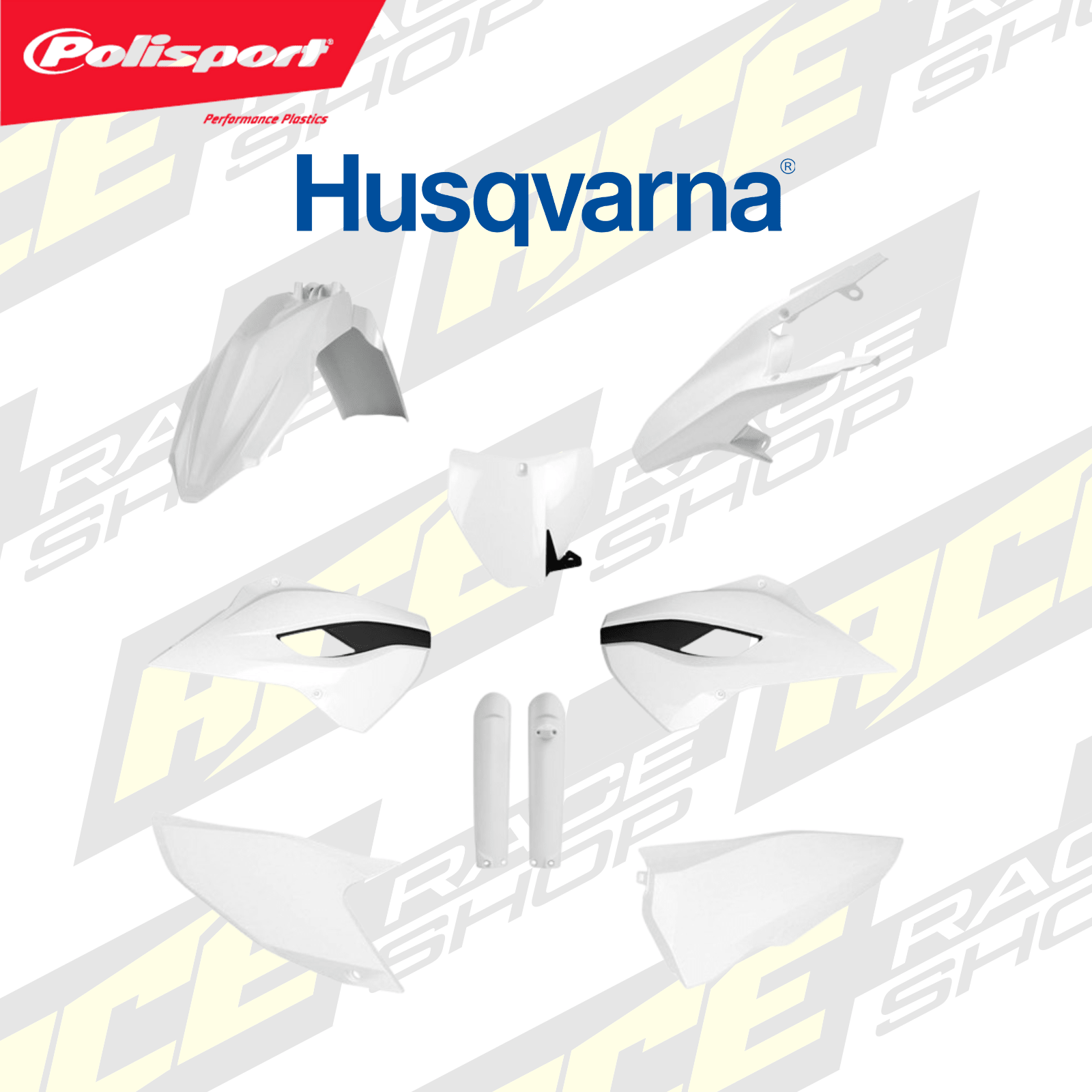 POLISPORT PLASTIC BOX KIT HUSQVARNA TC/FC 14 - 15 WHITE - ACE Race Shop