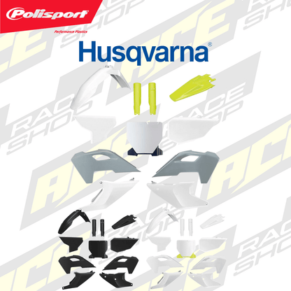 POLISPORT PLASTIC BOX KIT HUSQVARNA TC/FC 23 - 24 INC FORK GUARDS - ACE Race Shop
