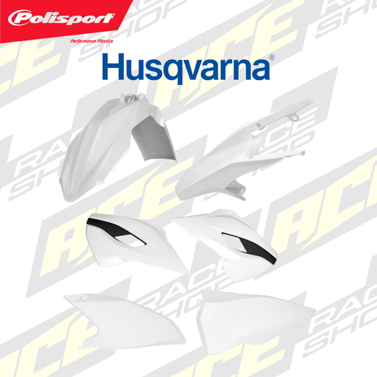 POLISPORT PLASTIC BOX KIT HUSQVARNA TE/FE 14 - 16 WHITE - ACE Race Shop