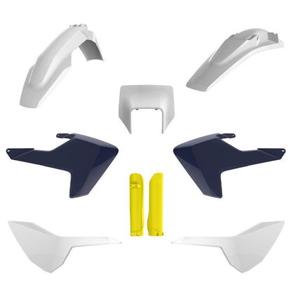 POLISPORT PLASTIC BOX KIT INC FORK GUARDS HUSQVARNA TE150 - 300, FE250 - 501 17 - 19, OEM 17 - 18 - ACE Race Shop