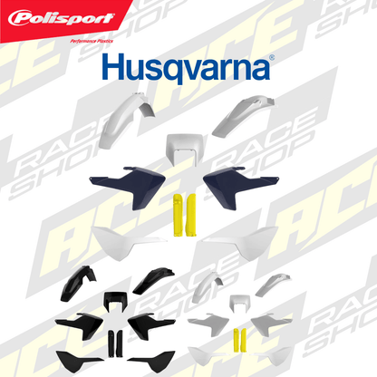 POLISPORT PLASTIC BOX KIT INC FORK GUARDS HUSQVARNA TE150 - 300, FE250 - 501 17 - 19, OEM 17 - 18 - ACE Race Shop