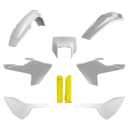 POLISPORT PLASTIC BOX KIT INC FORK GUARDS HUSQVARNA TE150 - 300, FE250 - 501 17 - 19, OEM 17 - 18 - ACE Race Shop