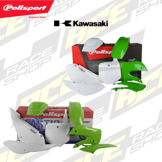 POLISPORT PLASTIC BOX KIT KAWASAKI KX65 00 - 23 GREEN - ACE Race Shop