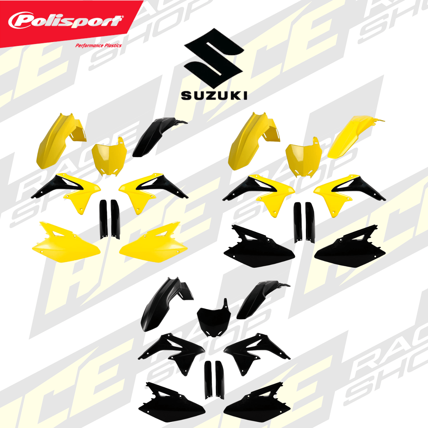 POLISPORT PLASTIC BOX KIT SUZUKI RM - Z450 08 - 17 - ACE Race Shop