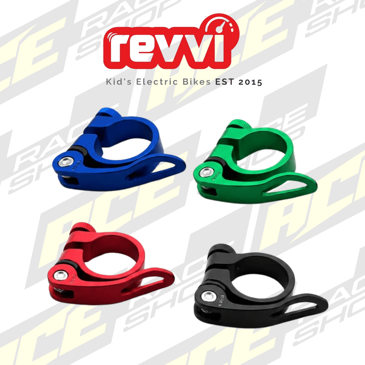 Quick release seat clamp – To fit ALL Revvi 12″ 16″ 16″plus 16″XL 18″ 20″ 20″ Plus 24″ Bikes - ACE Race Shop
