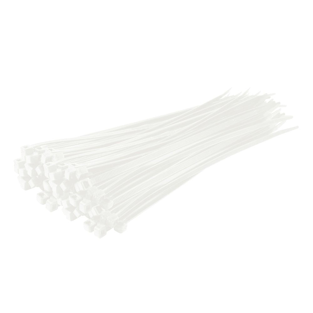 RACELINE CABLE TIES 300 x 4.8mm x100 WHITE - ACE Race Shop