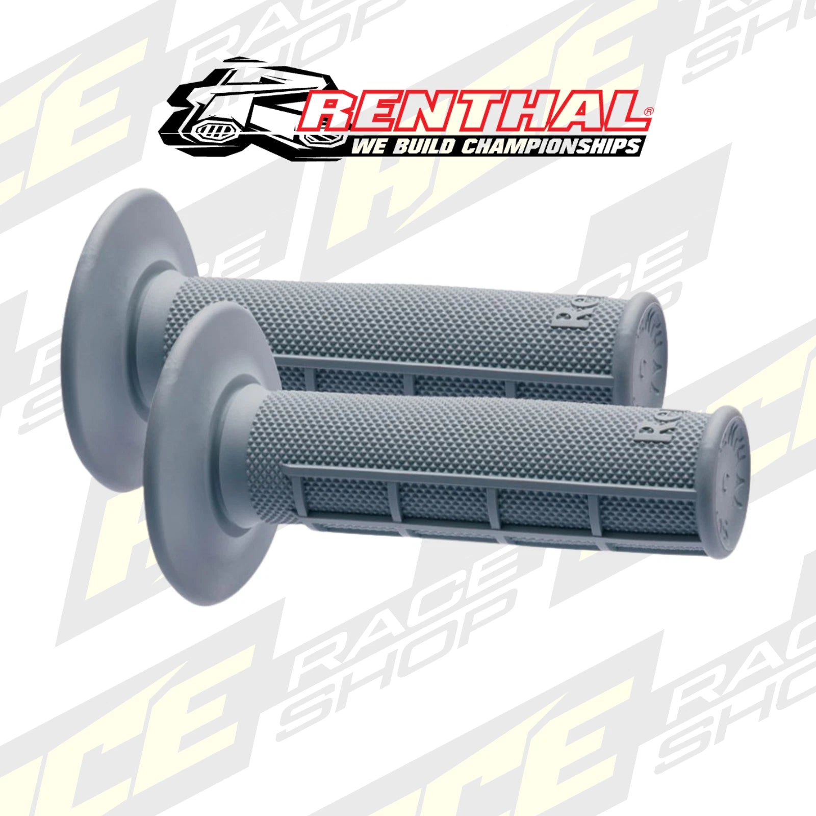 RENTHAL HANDLEBAR GRIP MX DIAMOND/HALF WAFFLE - SOFT GREY - ACE Race Shop