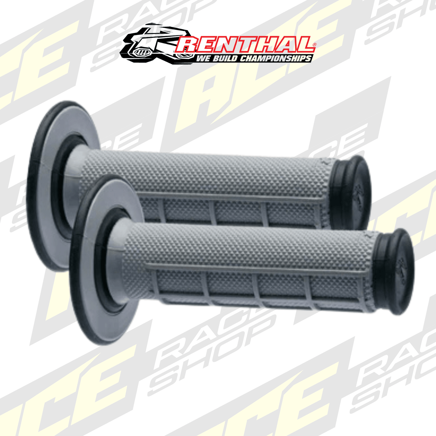 RENTHAL HANDLEBAR GRIP MX DUAL COMPOUND 1/2 WAFFLE GREY/BLACK - ACE Race Shop