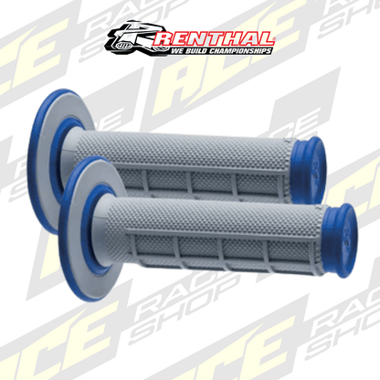 RENTHAL HANDLEBAR GRIP MX DUAL COMPOUND 1/2 WAFFLE GREY/BLUE - ACE Race Shop
