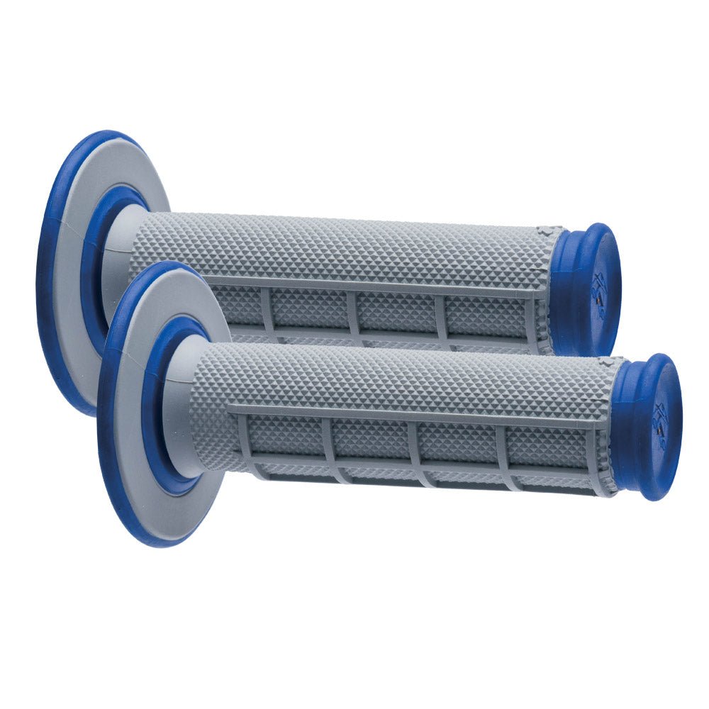 RENTHAL HANDLEBAR GRIP MX DUAL COMPOUND 1/2 WAFFLE GREY/BLUE - ACE Race Shop