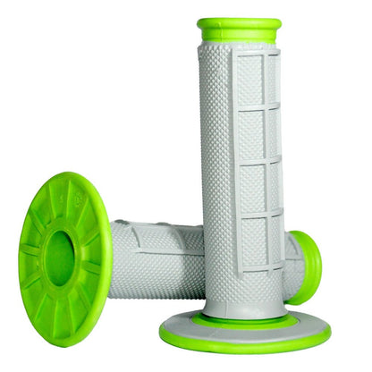 RENTHAL HANDLEBAR GRIP MX DUAL COMPOUND 1/2 WAFFLE GREY/GREEN - ACE Race Shop