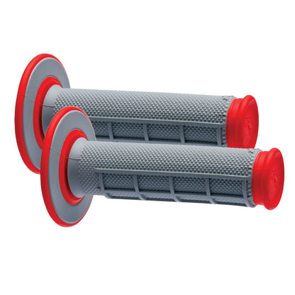 RENTHAL HANDLEBAR GRIP MX DUAL COMPOUND 1/2 WAFFLE GREY/RED - ACE Race Shop