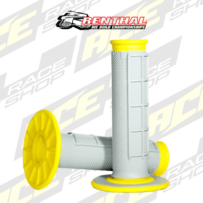 RENTHAL HANDLEBAR GRIP MX DUAL COMPOUND 1/2 WAFFLE GREY/YELLOW - ACE Race Shop