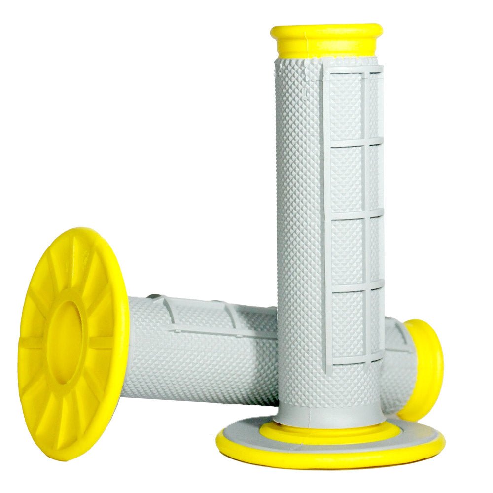 RENTHAL HANDLEBAR GRIP MX DUAL COMPOUND 1/2 WAFFLE GREY/YELLOW - ACE Race Shop