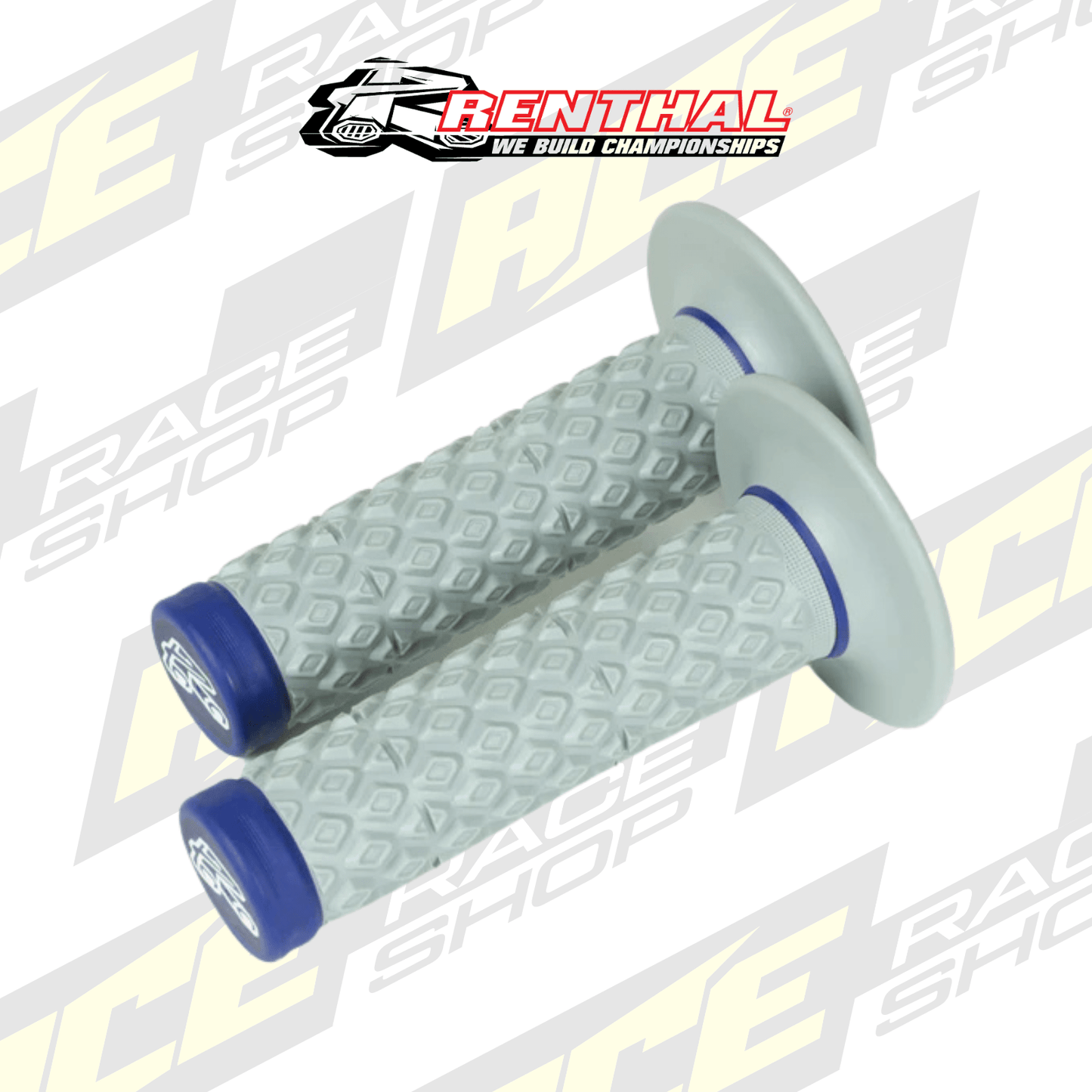 RENTHAL HANDLEBAR GRIP MX DUAL COMPOUND COMFORT SOFT/FIRM BLUE - ACE Race Shop