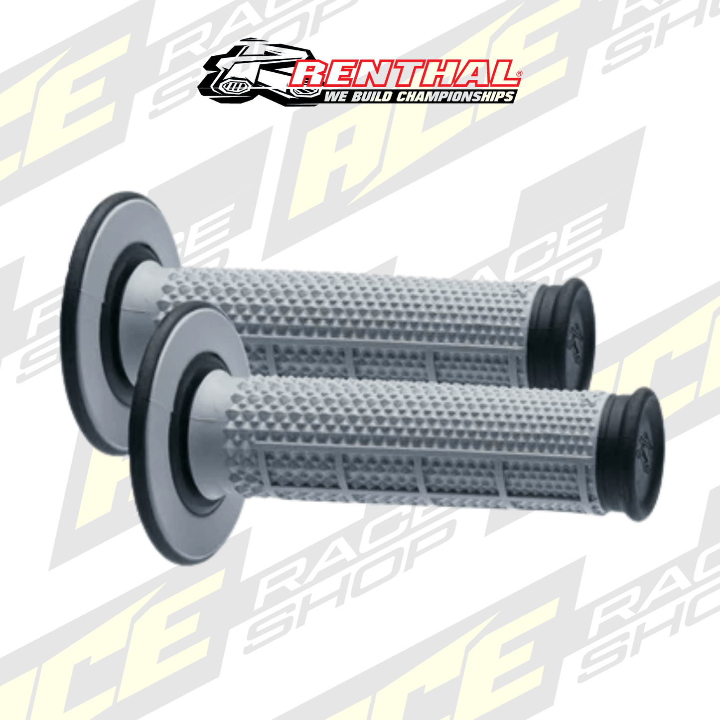 RENTHAL HANDLEBAR GRIP MX DUAL COMPOUND TAPERED 1/2 WAFFLE GREY/BLACK - ACE Race Shop
