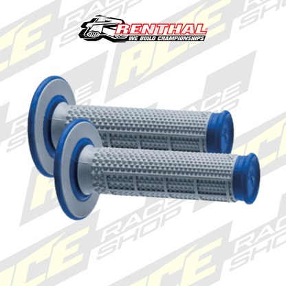 RENTHAL HANDLEBAR GRIP MX DUAL COMPOUND TAPERED 1/2 WAFFLE GREY/BLUE - ACE Race Shop