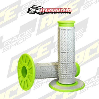 RENTHAL HANDLEBAR GRIP MX DUAL COMPOUND TAPERED 1/2 WAFFLE GREY/GREEN - ACE Race Shop
