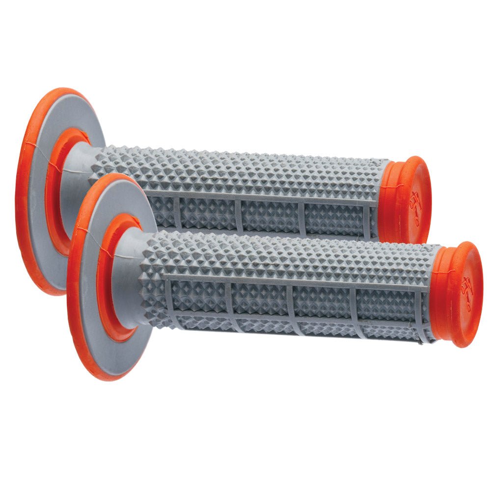RENTHAL HANDLEBAR GRIP MX DUAL COMPOUND TAPERED 1/2 WAFFLE GREY/ORANGE - ACE Race Shop