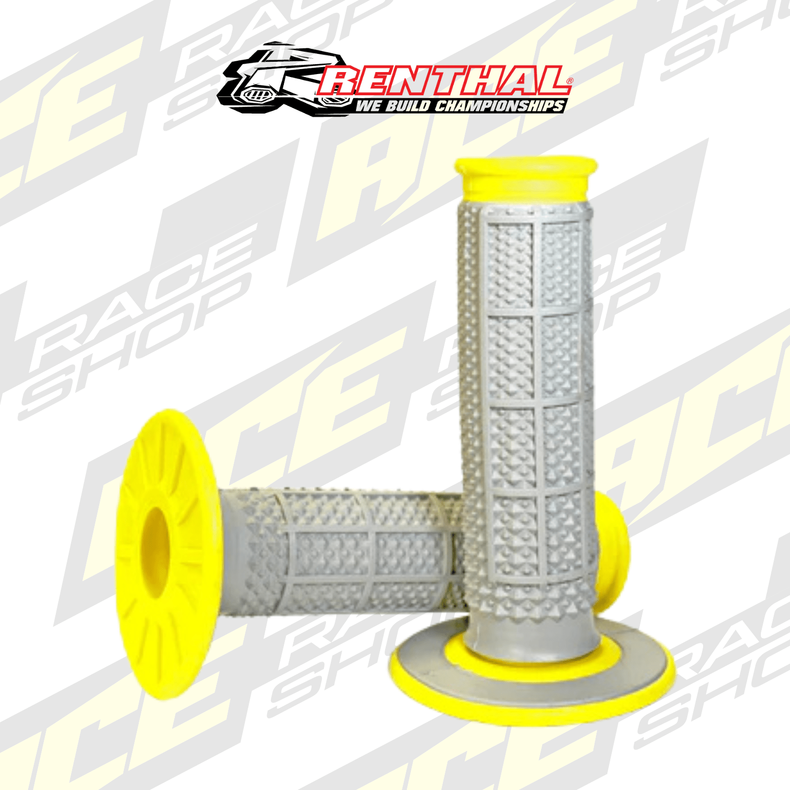 RENTHAL HANDLEBAR GRIP MX DUAL COMPOUND TAPERED 1/2 WAFFLE GREY/YELLOW - ACE Race Shop