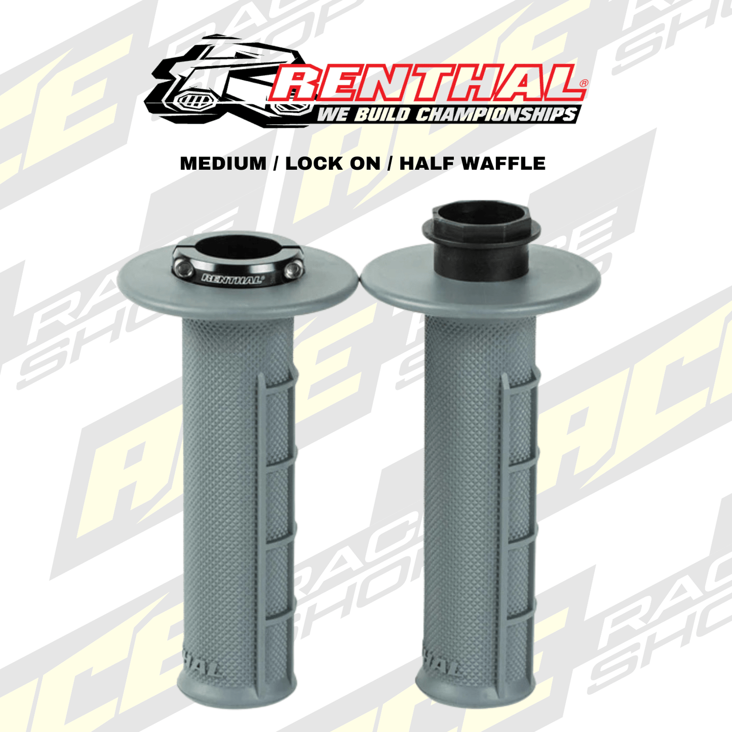 RENTHAL HANDLEBAR GRIP MX ORIGINAL LOCK ON MEDIUM, HALF WAFFLE - ACE Race Shop