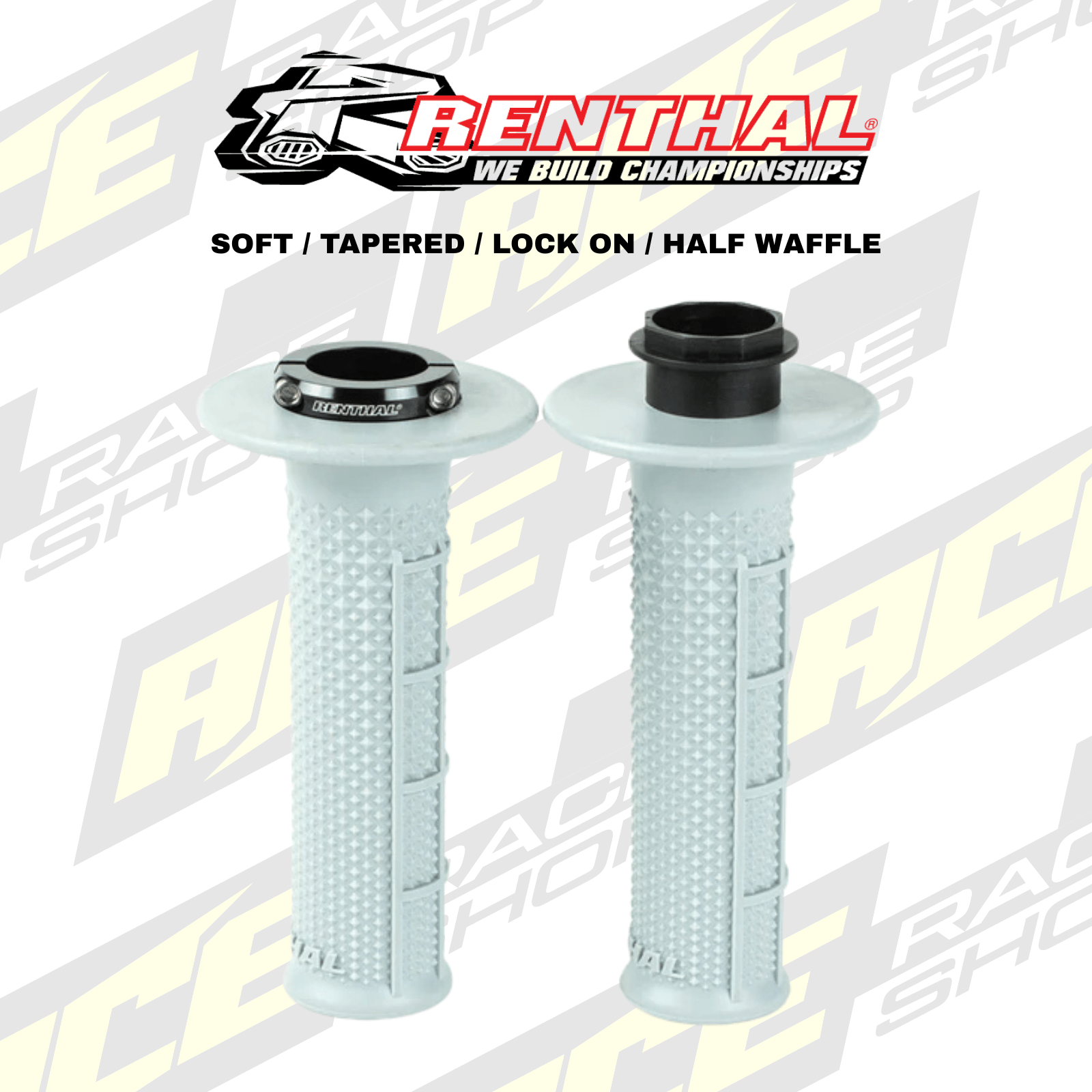 RENTHAL HANDLEBAR GRIP MX ORIGINAL LOCK ON SOFT, TAPERED/HALF WAFFLE - ACE Race Shop