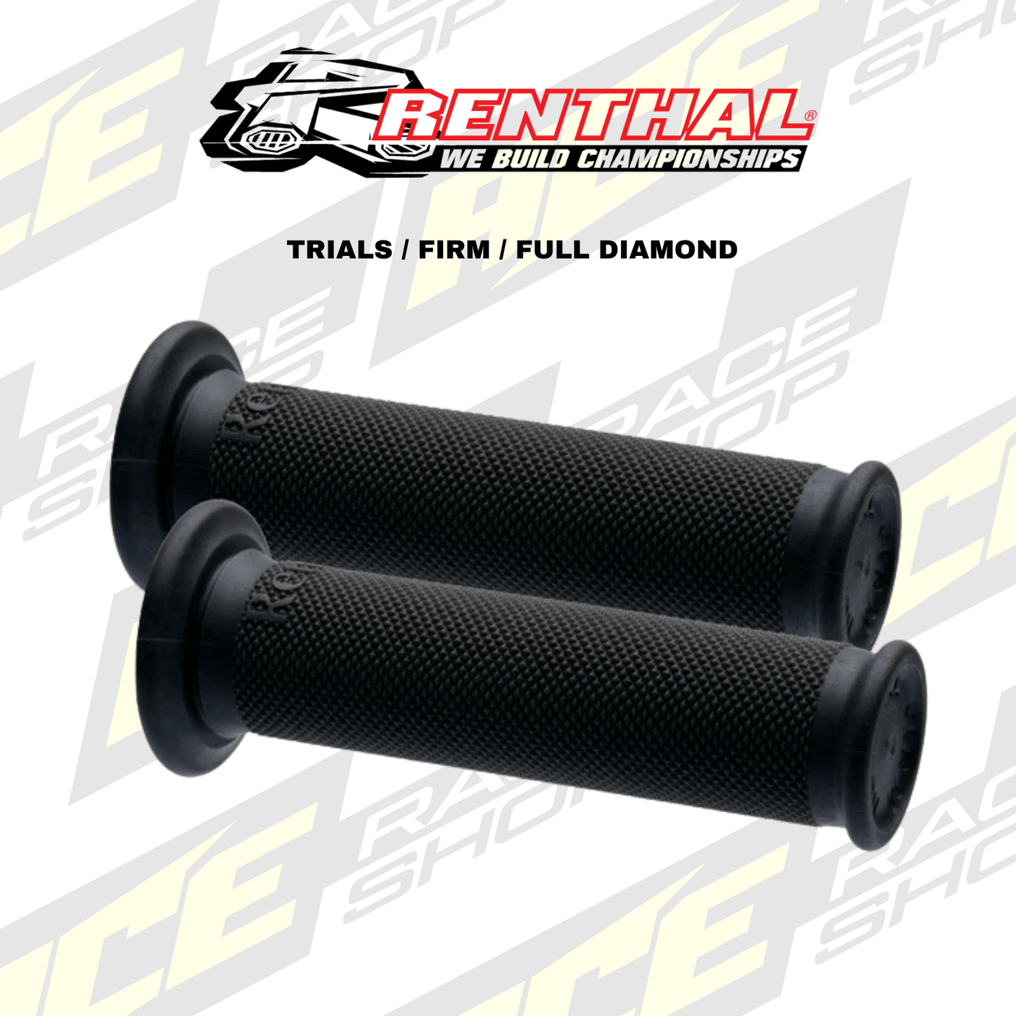 RENTHAL HANDLEBAR GRIP TRIALS FULL DIAMOND FIRM CHARCOAL - ACE Race Shop