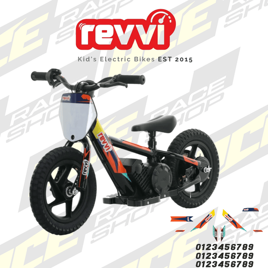 Revvi 12″ Electric Balance Bike Mx Orange Graphics Kit to fit Revvi 12" - ACE Race Shop