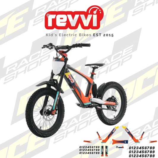 Revvi 18" Electric Balance Bike Mx Orange Graphics Kit to fit Revvi 18" - ACE Race Shop