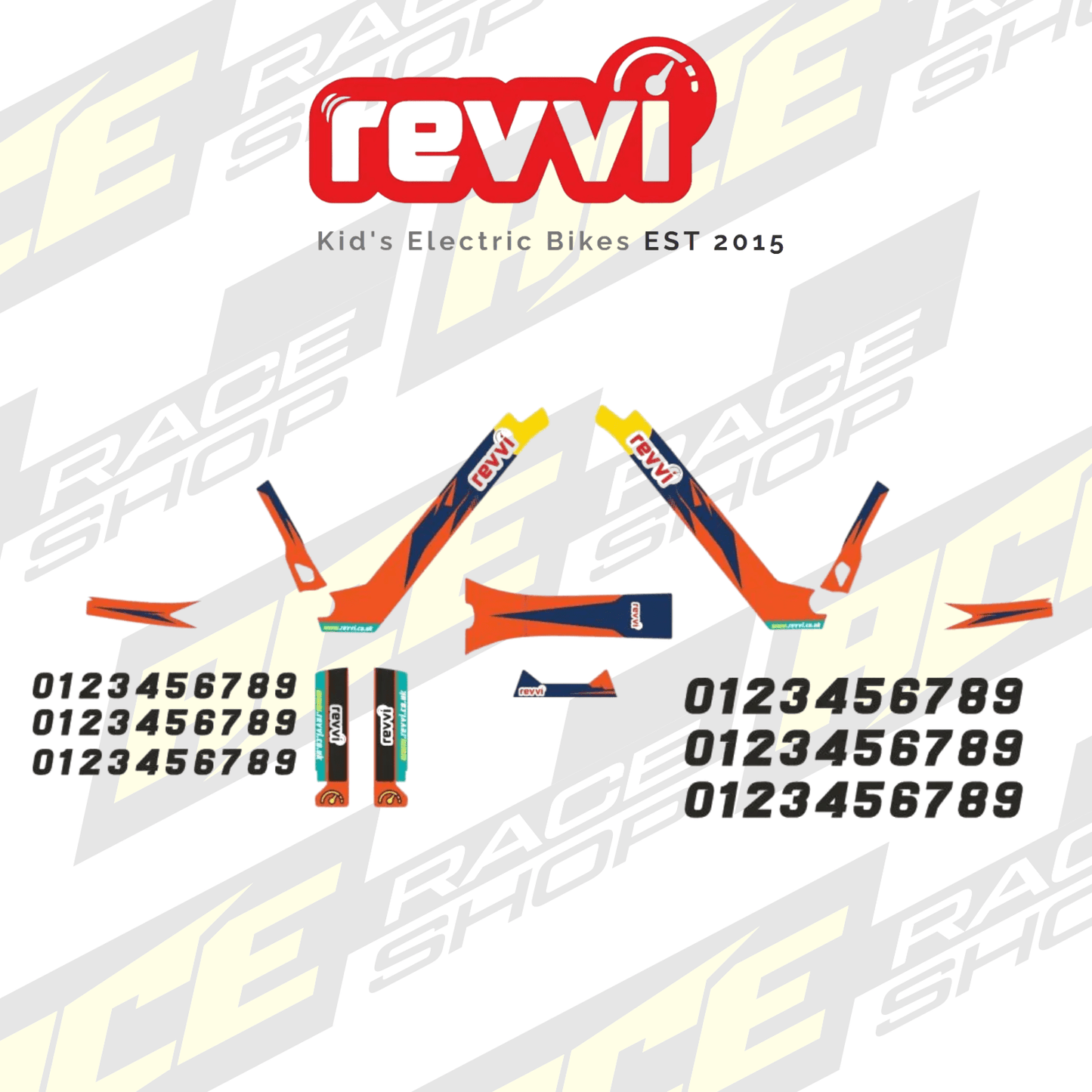 Revvi 18" Electric Balance Bike Mx Orange Graphics Kit to fit Revvi 18" - ACE Race Shop
