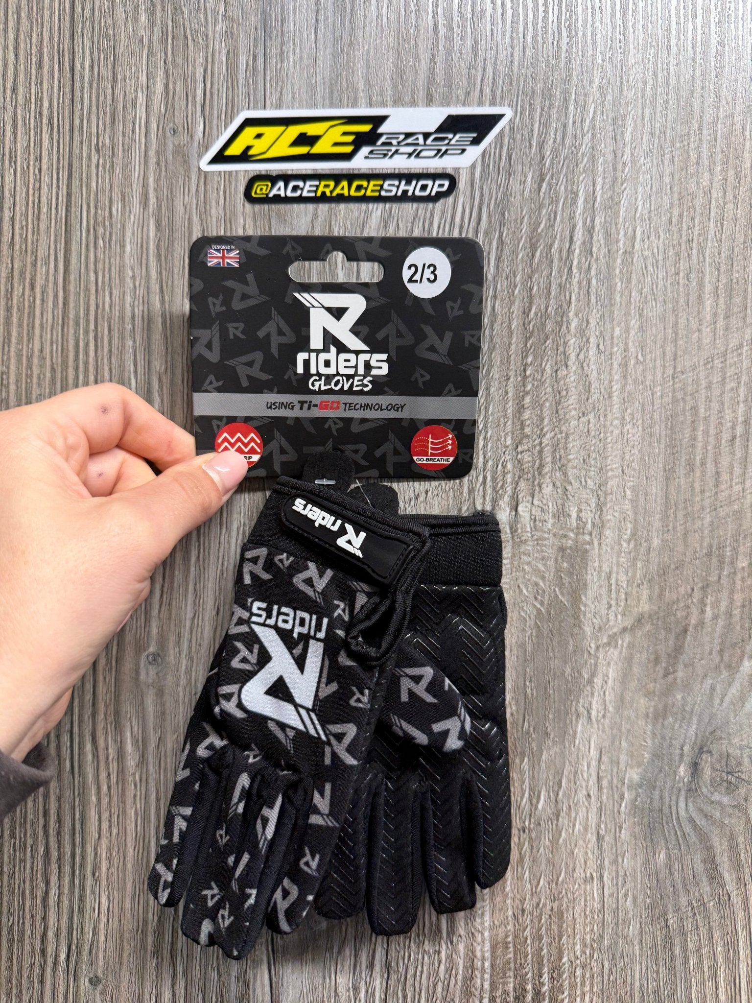 Revvi Kids Bike Racing Gloves Long Finger Tech GO-SHOCK Padding - ACE Race Shop