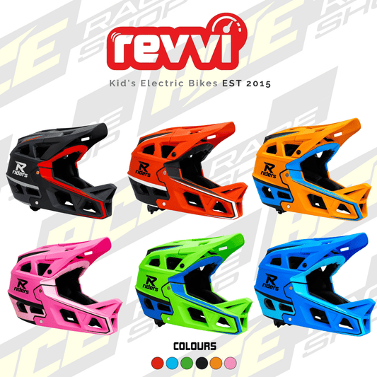 Revvi R-Riders Kids MTB Helmet Full Face *New Style for late 2026 - ACE Race Shop