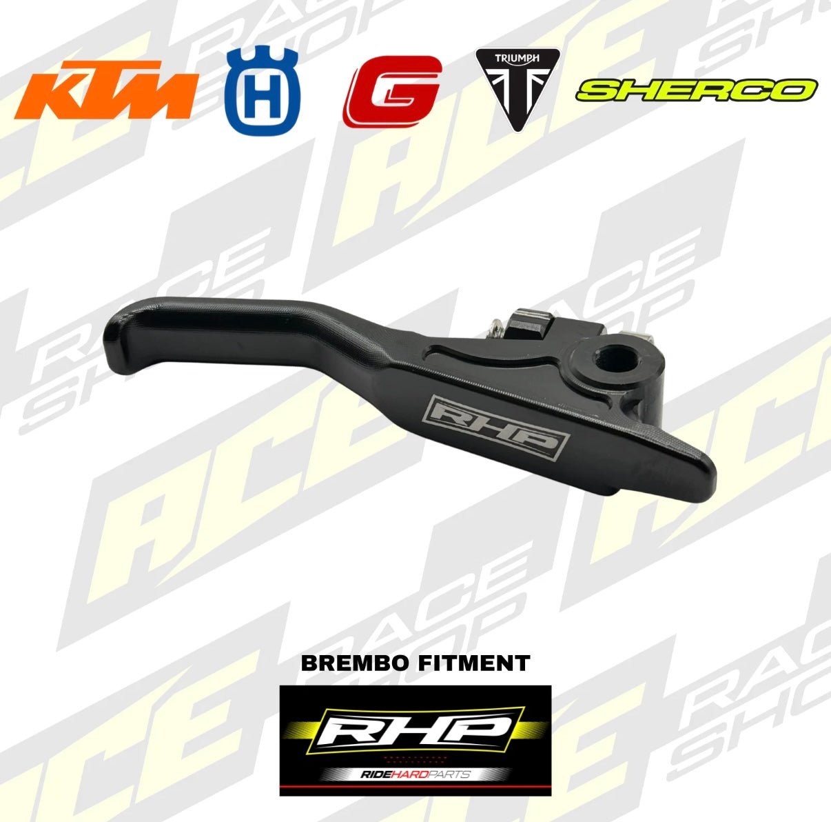 RHP BREMBO EASY PULL LIGHT FRONT BRAKE LEVER KTM HUSQVARNA GASGAS SHERCO TRIUMPH (BLACK) - ACE Race Shop