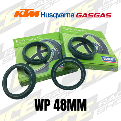 SKF FORK SEALS WP 48MM OIL & DUST SEALS (PAIR) KTM HUSKY GASAGAS SX SXF EXC EXCF - ACE Race Shop