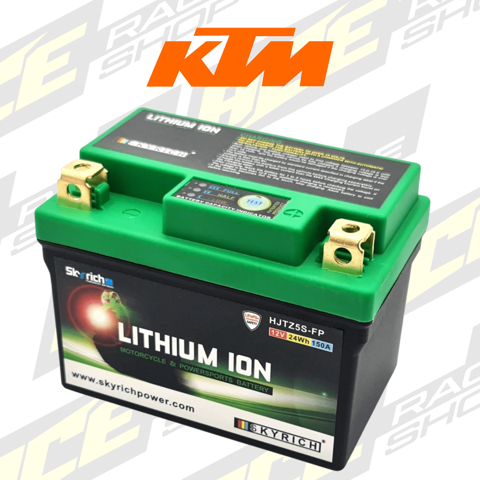 Skyrich Lithium Battery for KTM SX SXF EXC EXCF 125-500 Electric Start Models - ACE Race Shop